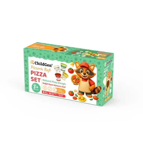 Ciastolina ChildGen 4 kolory z foremkami i matą pizza