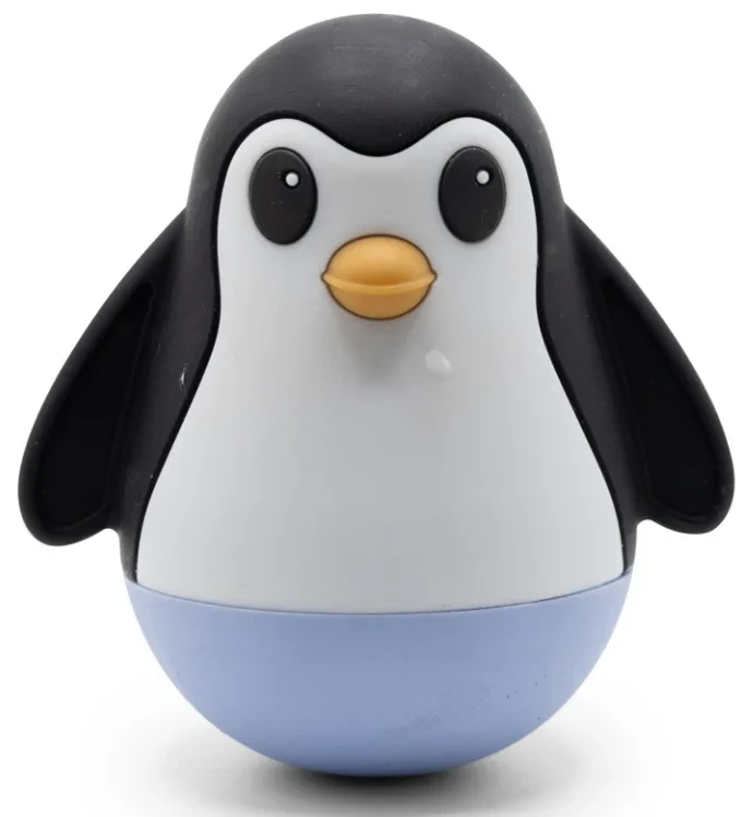 Wańka wstańka Pingwin soft BLUE Jellystone Designs – zabawka sensoryczna dla niemowląt