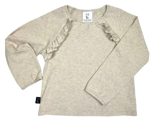 Bluzeczka dla dziewczynki LONGSLEEVE / BEIGE MELANGE Piu di ME 209-25