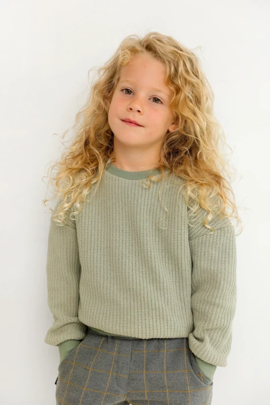 Premium sweter Piu di ME SWEATER LIGHT GREEN dla chłopców i dziewczynek