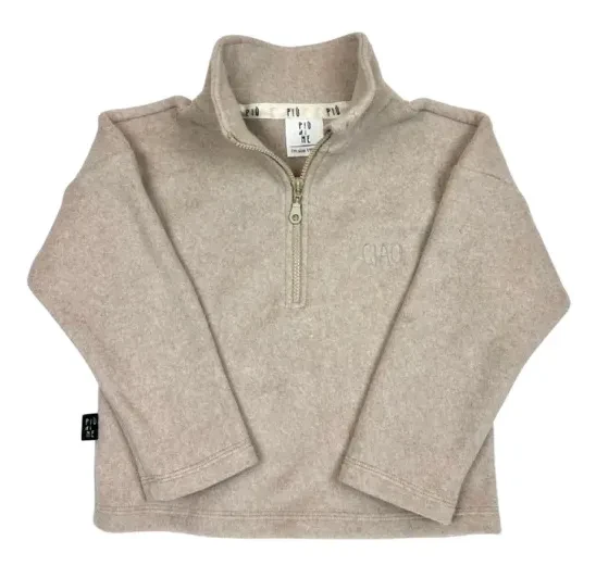 Bluza dla dzieci Piu di ME piaskowa ZIP BLOUSE stójka na zamek