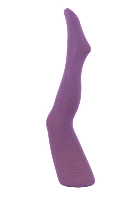Rajstopki dziecięce NOQ by Knittex PUCHATKI / AGATKA w prążek – fiolet / Azalea, miękkie i elastyczne, dla niemowląt
