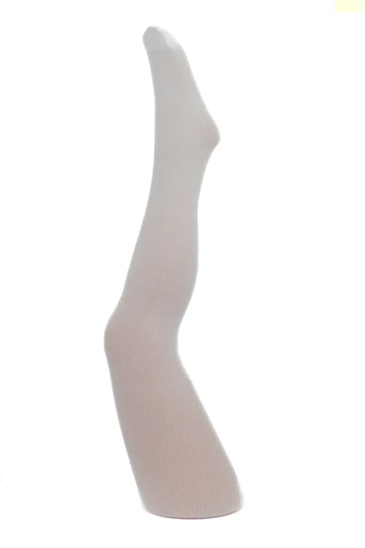 Rajstopki dziecięce NOQ by Knittex PUCHATKI / AGATKA w prążek – białe / Bianco, miękkie i elastyczne