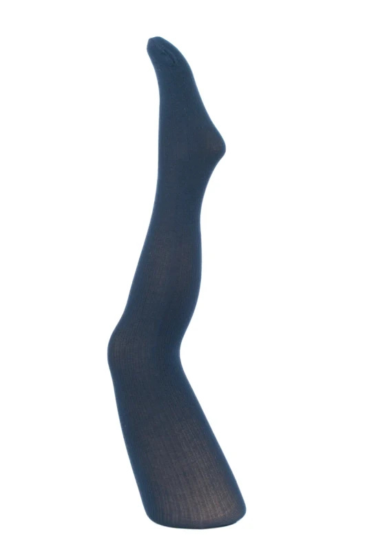 Rajstopki dziecięce NOQ by Knittex PUCHATKI / AGATKA w prążek – granatowe / Blu Marino, miękkie i elastyczne