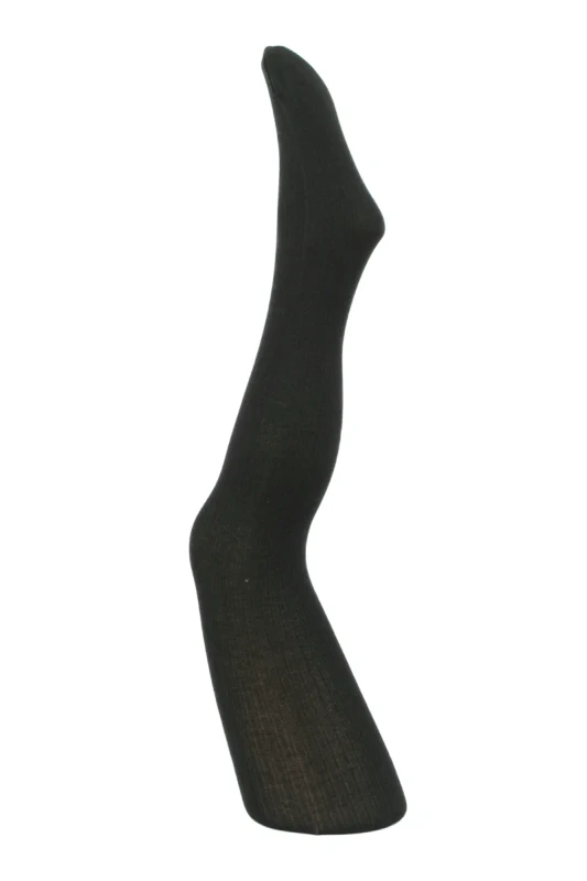 Rajstopki dziecięce NOQ by Knittex PUCHATKI / AGATKA w prążek – czarne / Nero
