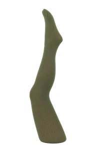 Rajstopki PUCHATKI / AGATKA w prążek OLIVE