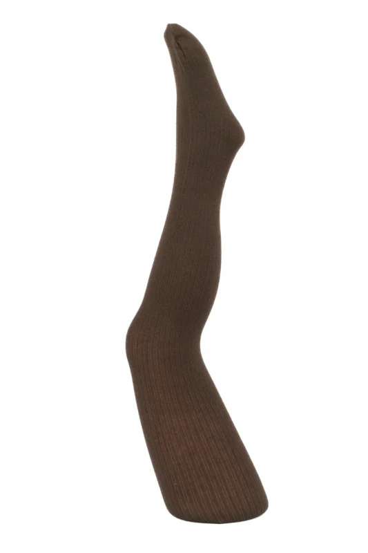 Rajstopki dziecięce NOQ by Knittex PUCHATKI w prążek – kolor BRONZO