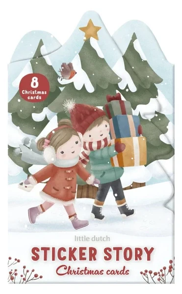 Świąteczna Opowieść – Naklejki z Planszami X-MAS 3+ Little Dutch – kreatywna zabawa świąteczna