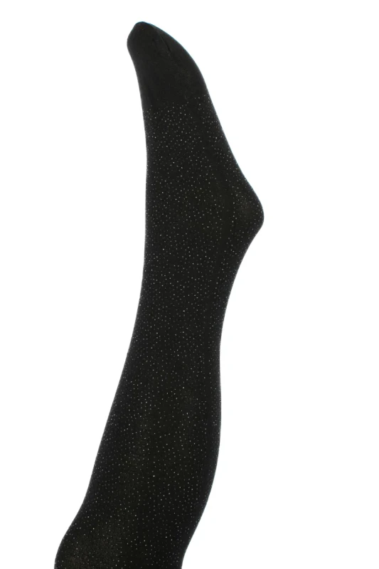 Czarne kryjące rajstopy z brokatowym nadrukiem NOQ by Knittex ANGEL DUST