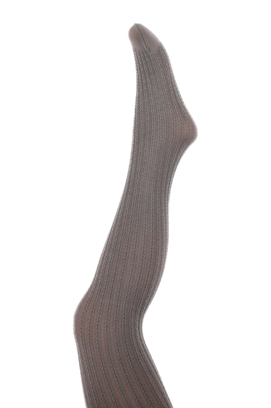 Szare rajstopki mikrofibra BRAID NOQ by Knittex