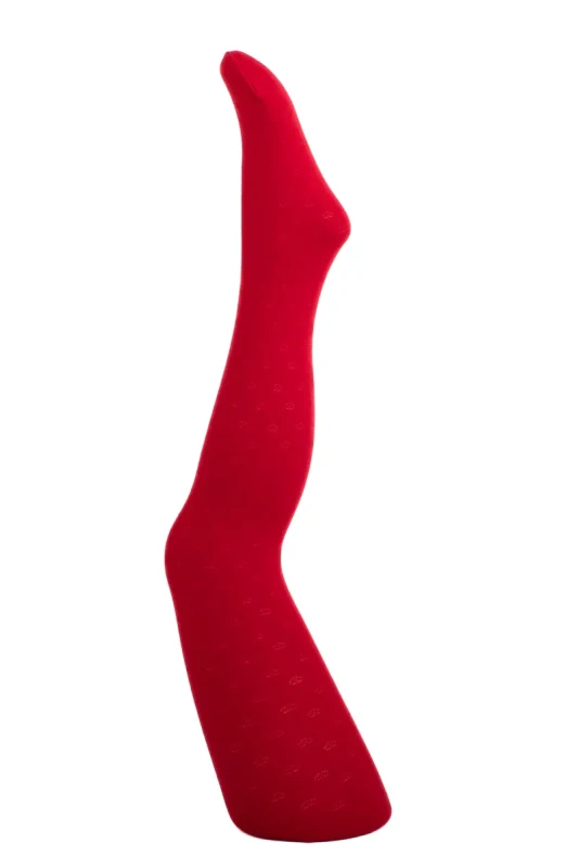 Rajstopy dziewczęce NOQ by Knittex DORA w serduszka ROSSO