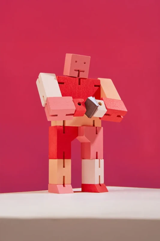 Cubebot MICRO czerwony multikolor – robot składany w kostkę