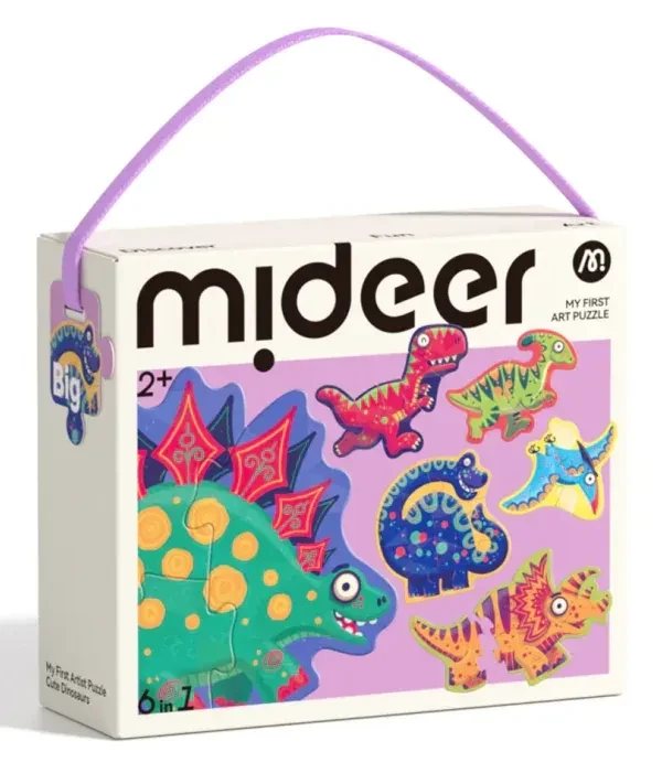 Moje pierwsze puzzle 6w1 Dinozaury Mideer – edukacyjna układanka dla dzieci 2+