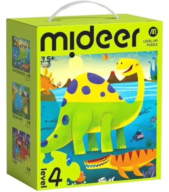 Puzzle Level Up! 4 – Świat Dinozaurów Mideer – zestaw edukacyjny dla dzieci 3+
