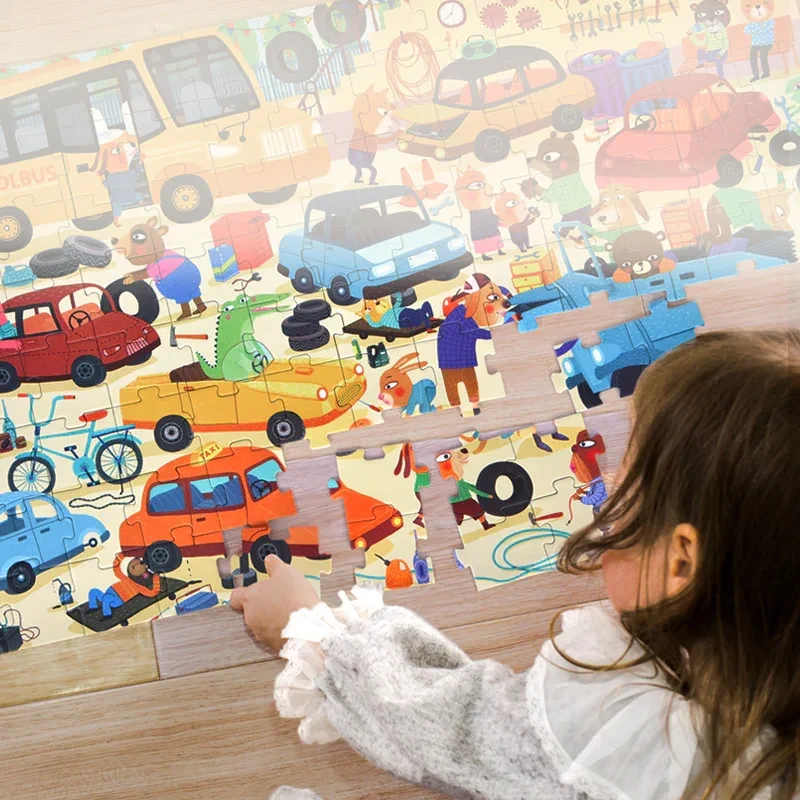 Puzzle w walizce Mój garaż Mideer dla dzieci