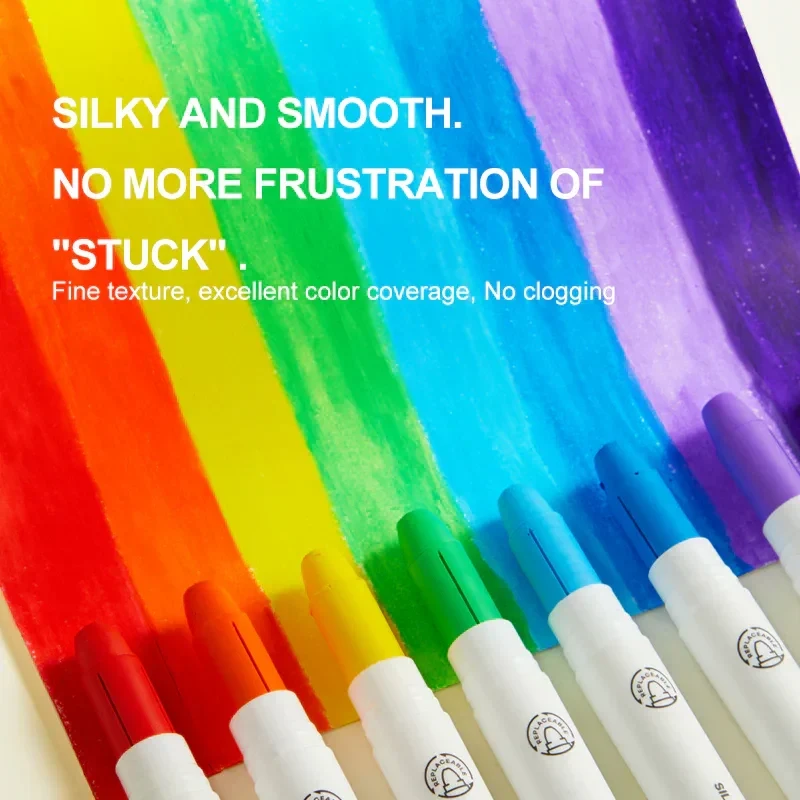 Wkłady do miękkich zmywalnych kredek silky crayons 12 szt. 3 lata+ mideer MD4257