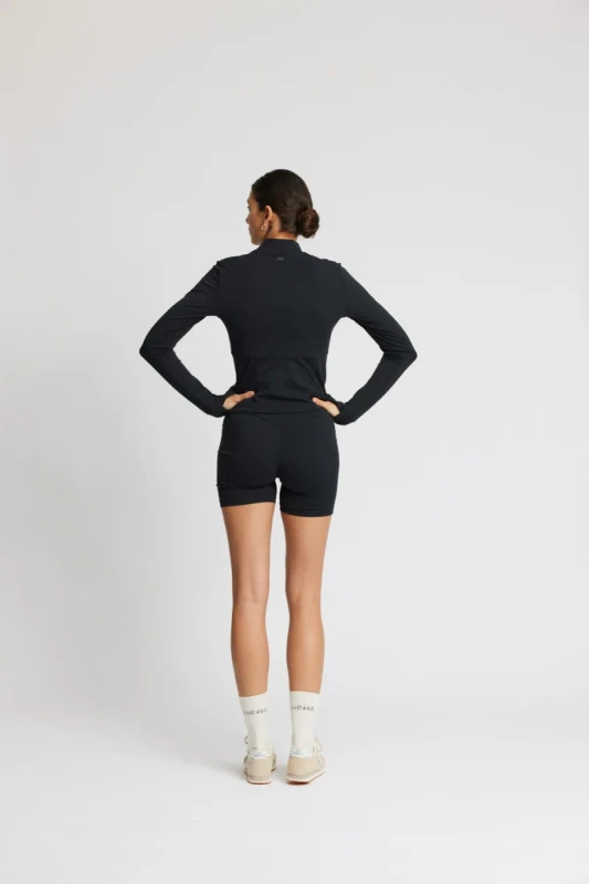 butter soft half zip black – elegancki top treningowy