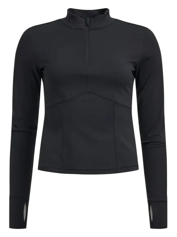 butter soft half zip true to body black rethinkit studios – top z długim rękawem