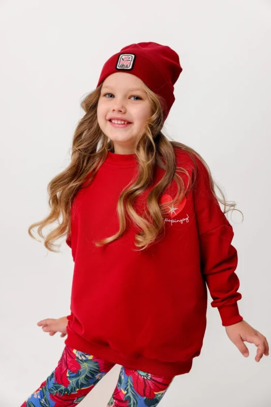 bluza dziecięca Joy Sweatshirt BURGUND Hey Popinjay