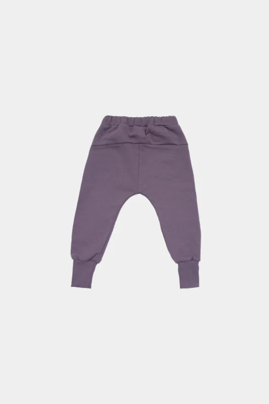 Ocieplane spodnie dziecięce booso 221 CLASSIC WARM PANTS PLUM z ściągaczami