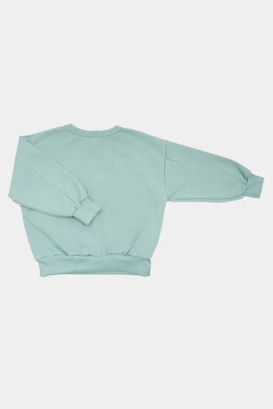 Miętowa bluza booso 104 WARM SWEATSHIRT DOG PRINT ocieplana