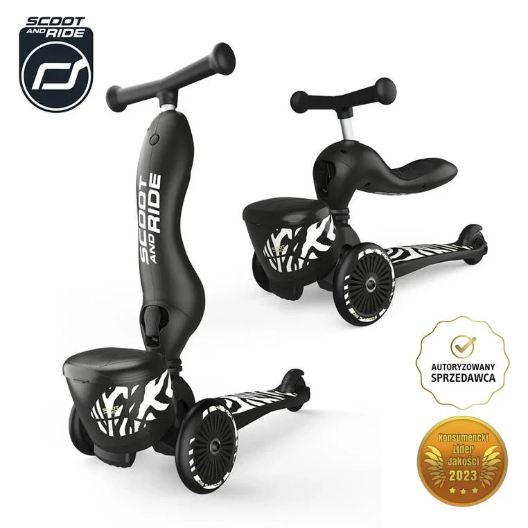 scoot and ride highwaykick 1 lifestyle zebra jeździk i hulajnoga 2w1