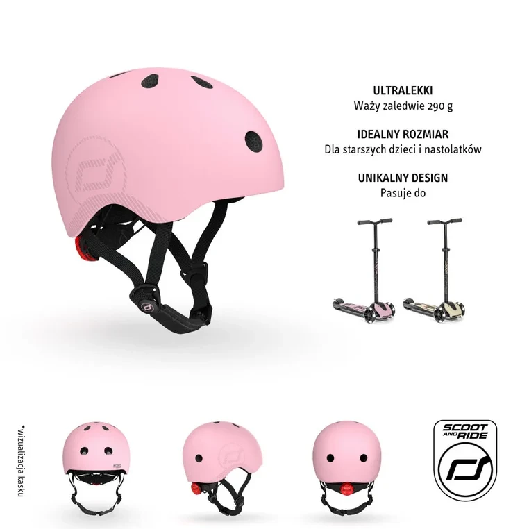 Ultralekki kask SCOOT&RIDE z magnetycznym zapięciem i regulacją obwodu