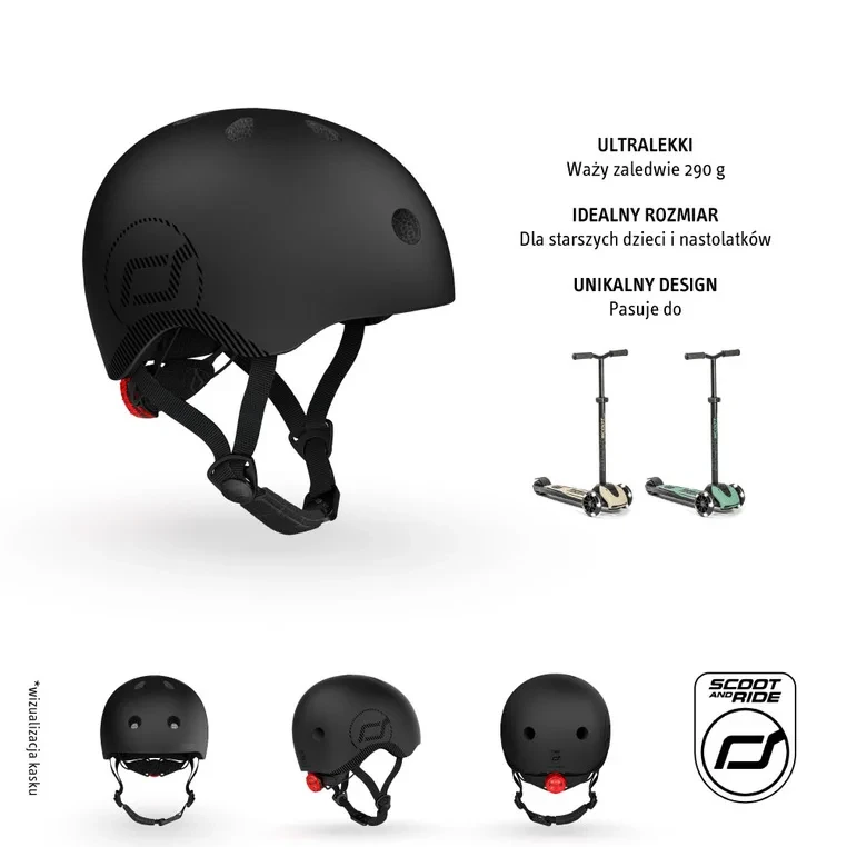 Ultralekki kask SCOOT&RIDE z magnetycznym zapięciem i regulacją obwodu