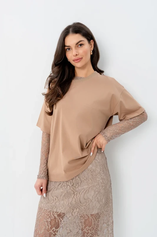 Elegancki damski longsleeve BOPOCO do stylizacji warstwowych