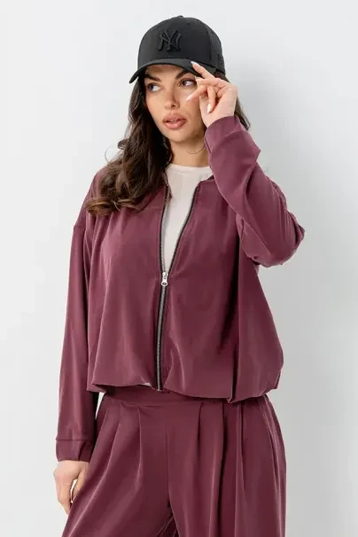 Bordowa bluza damska SARA BOPOCO