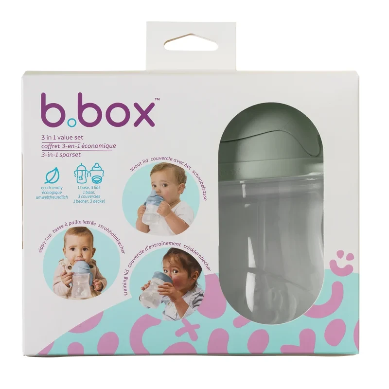Kubek do nauki picia b.box 3w1 Sage 240 ml | Kubek dla dzieci 4m+
