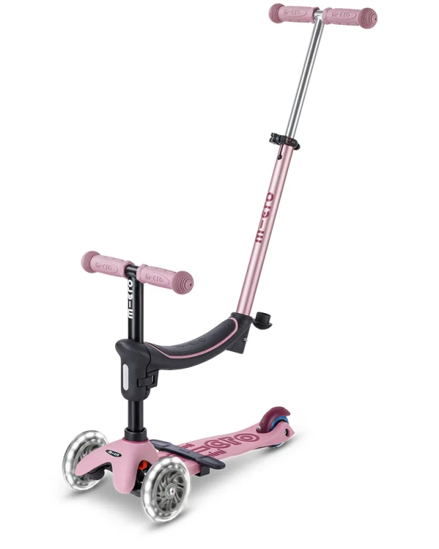 Hulajnoga 6w1 Mini Micro Rock & Go LED Dusty Rose dla dzieci 1–6 lat