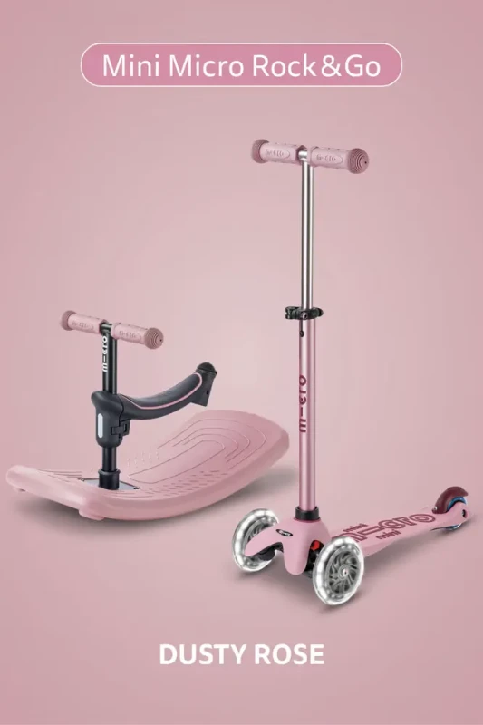 Hulajnoga LED dla dzieci 1–6+ lat Mini Micro Deluxe Dusty Rose