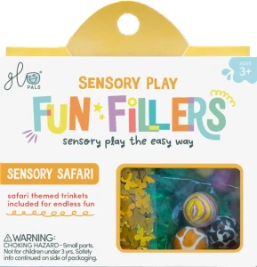 SAFARI Fun Fillers Wkład, figurki, brokaty i barwniki do słoików, zabaw sensorycznych 3 lata+ Glo Pals