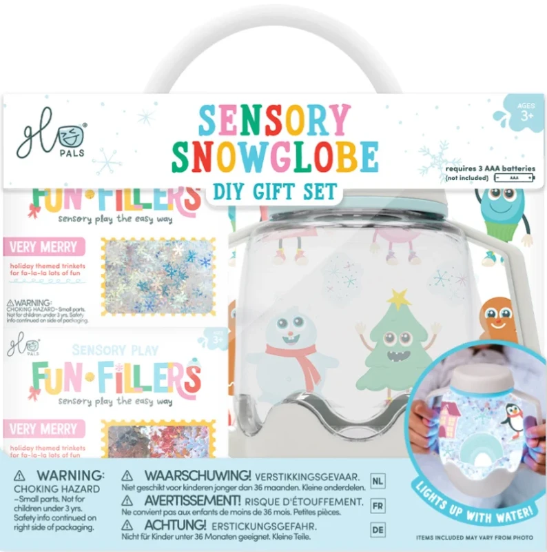 ŚNIEŻNY zestaw sensoryczny DIY Glo Pals – świecący słoik ZIMA WINTER 3+