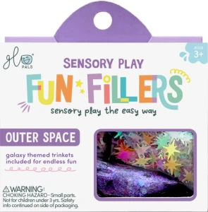 SPACE Fun Fillers Wkład, figurki, brokaty i barwniki do słoików, zabaw sensorycznych 3 lata+ Glo Pals