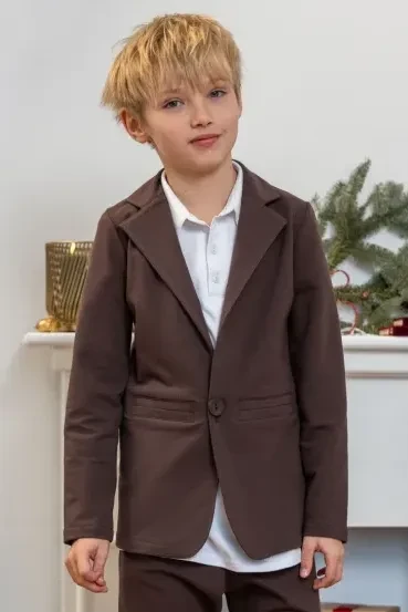 brązowa dzianinowa marynarka dla dzieci All For Kids