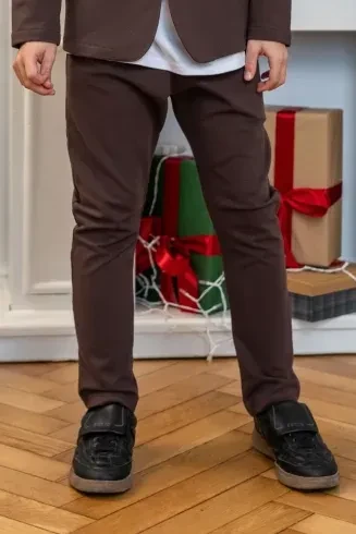 brązowe dzianinowe spodnie dla dzieci All For Kids