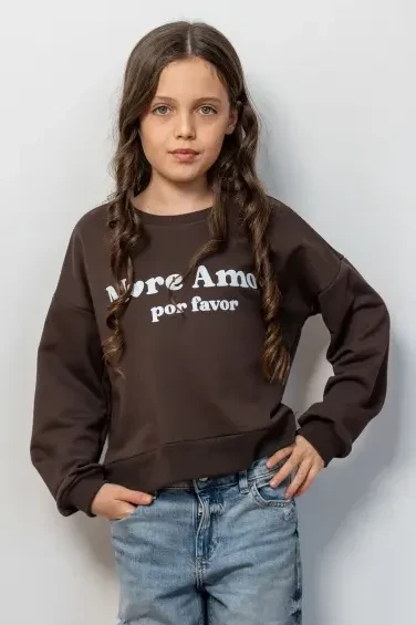 bluza dziecięca MORE AMORE czekoladowa