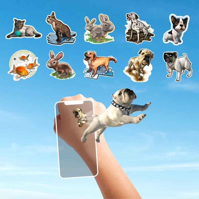 Dziecko skanuje tatuaż zwierzęta Pet Party aplikacją