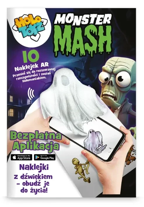 Naklejki AR Monster Mash HoloToyz z zabawnymi potworami 3D