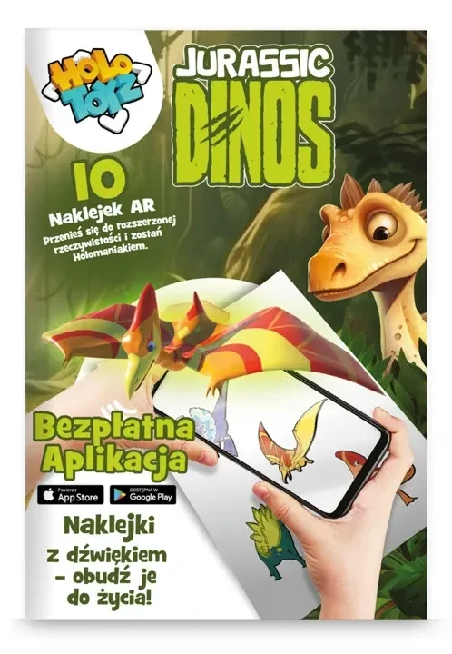 Naklejki AR HoloToyz z dinozaurami w 3D
