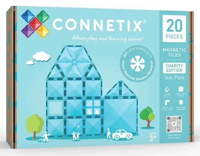 Klocki magnetyczne CONNETIX Charity Pack Teal 20 elementów – zestaw turkusowy