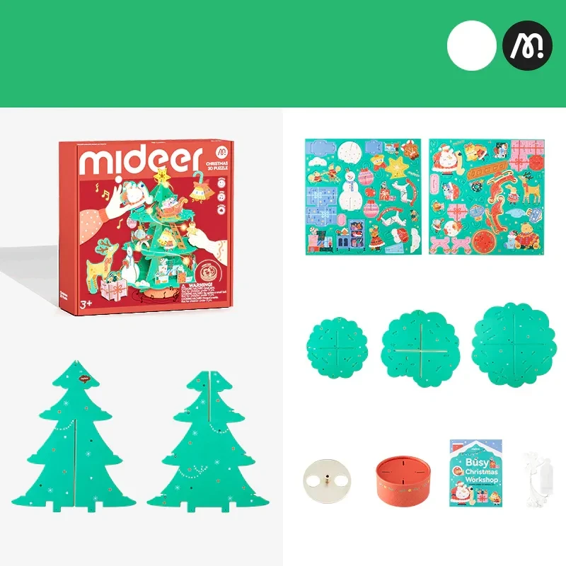 Puzzle 3D Świąteczne Obrotowe z Pozytywką 3+ | Mideer MD2299