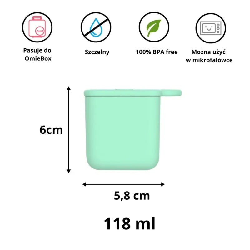 OmieDip Blue Mint – małe pojemniki do lunchboxa