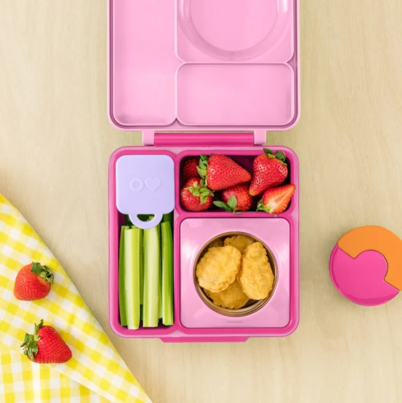 Różowo-fioletowe pojemniczki OmieDip do lunchboxa