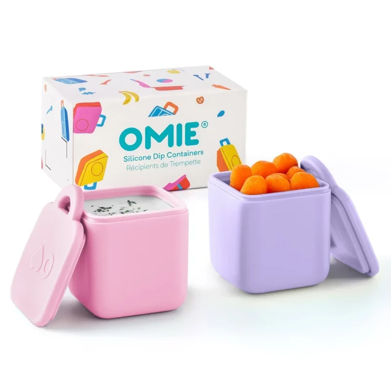 Pojemniczki silikonowe OmieDip Pink Purple do szkoły