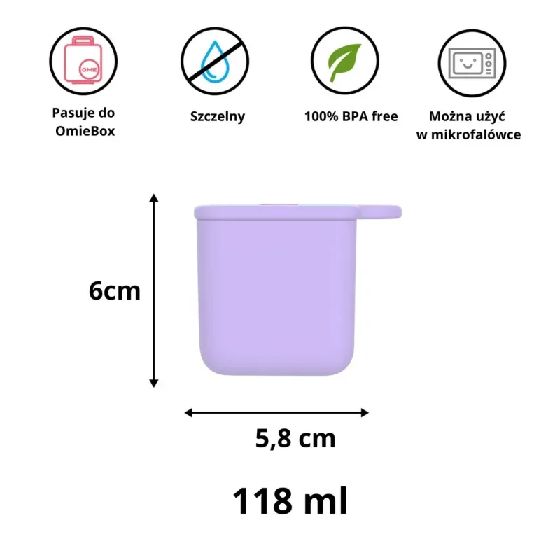 OmieDip Pink Purple – małe pojemniki do lunchboxa