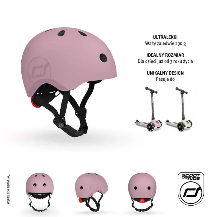 kask ochronny dla dzieci 3+ kolor wildberry