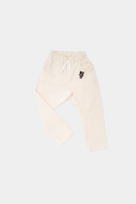 Spodnie dziecięce 229 CORDUROY CREMME PANTS BOOSO szerokie sztruksy